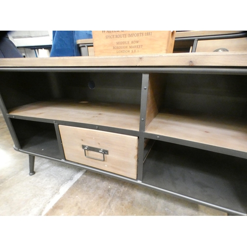 1453 - A wood and metal industrial style media unit