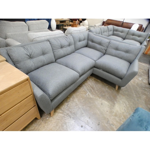 1462 - A grey upholstered corner sofa