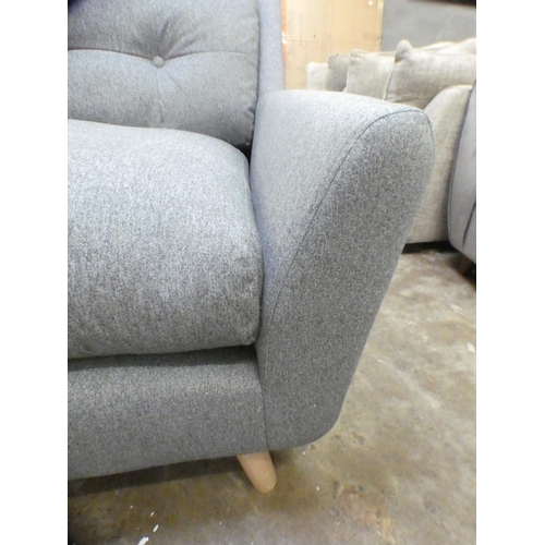 1462 - A grey upholstered corner sofa