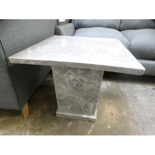 1463 - A grey marble effect lamp table