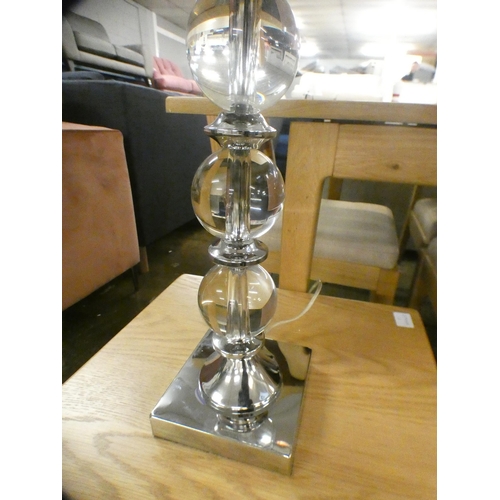 1502 - A large bubble glass and chrome table lamp with white shade