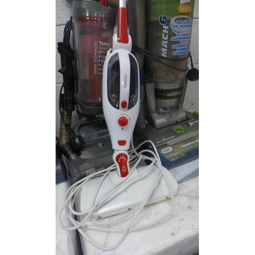 2204 - Assorted vacuum cleaners including Vax mach6, Bolin steam mop, hoover vortex and Beldray turbo