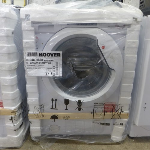 2206 - An integrated Hoover washing machine - model no.:- HBW0S-69TMET-80 (damaged in transit, sold for spa... 