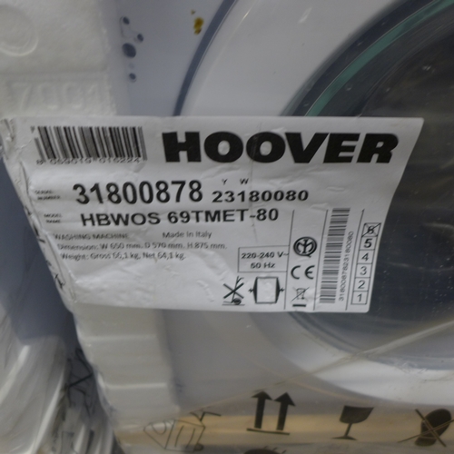 2206 - An integrated Hoover washing machine - model no.:- HBW0S-69TMET-80 (damaged in transit, sold for spa... 