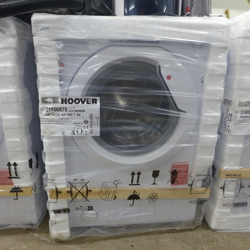 2208 - An integrated Hoover washing machine - model no.:- HBW0S-69TMET-80 (damaged in transit, sold for spa... 