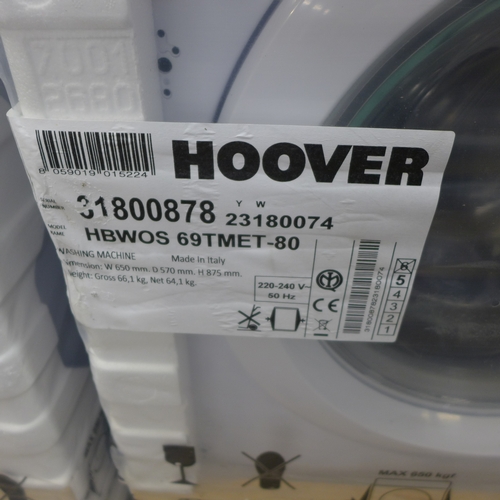 2209 - An integrated Hoover washing machine - model no.:- HBW0S-69TMET-80 (damaged in transit, sold for spa... 