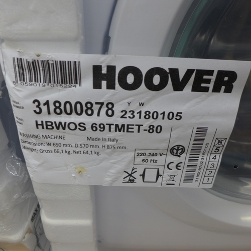 2210 - An integrated Hoover washing machine - model no.:- HBW0S-69TMET-80 (damaged in transit, sold for spa... 