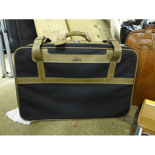 2384 - Three vintage leather suitcases including Antler and Richmond and a pair of size 6 Wearmaster Jackso... 