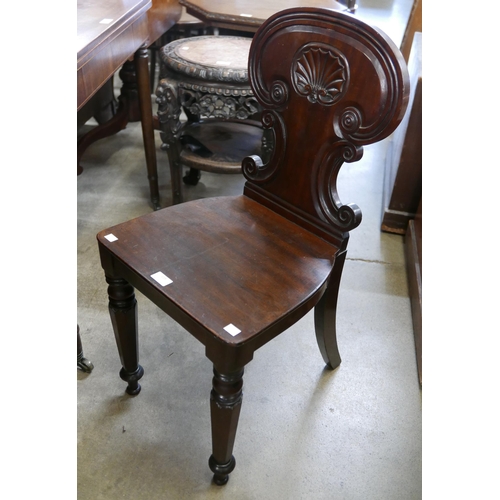 119 - A Victorian mahogany hall chair