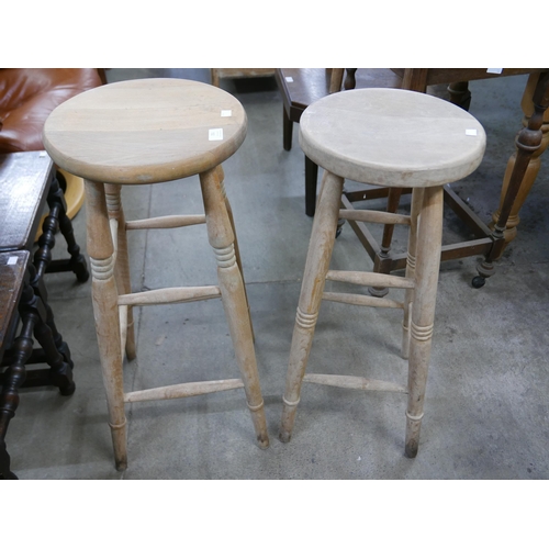 151 - Two beech kitchen stools