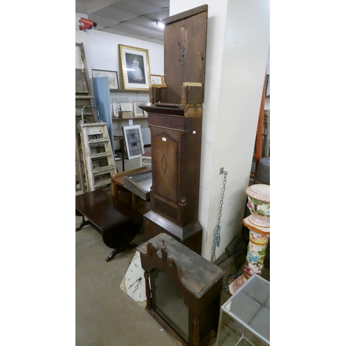 209 - A 19th Century oak 30-hour longcase clock, the painted dial signed J. Marvin, Sapcote, a/f