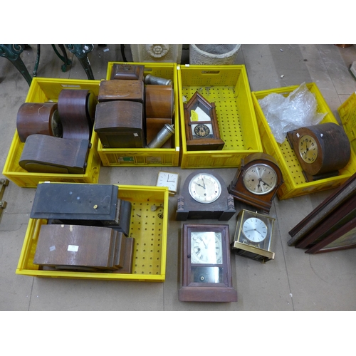 249 - Five boxes of assorted mantel clocks