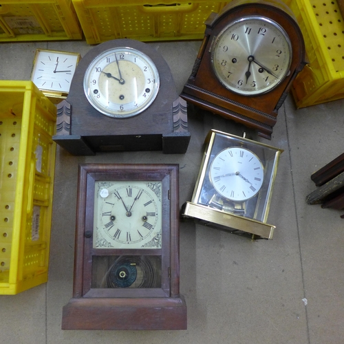 249 - Five boxes of assorted mantel clocks