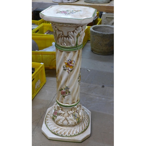 256 - An Italian porcelain jardiniere stand