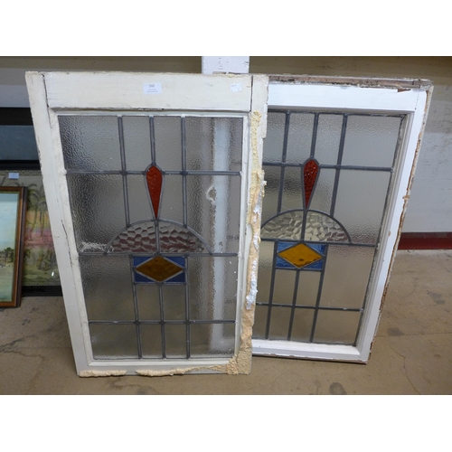 260 - A pair of Art Deco stained glass windows