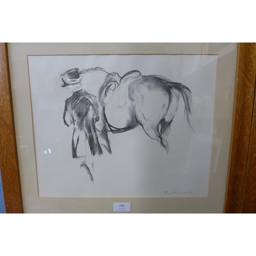 264 - A pair of signed L. Kieman limited edition prints of horses, framed