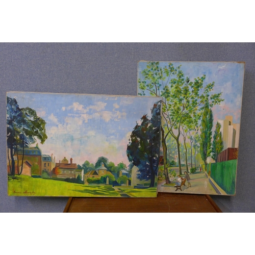 272 - Two Eastern European School landscapes, unframed