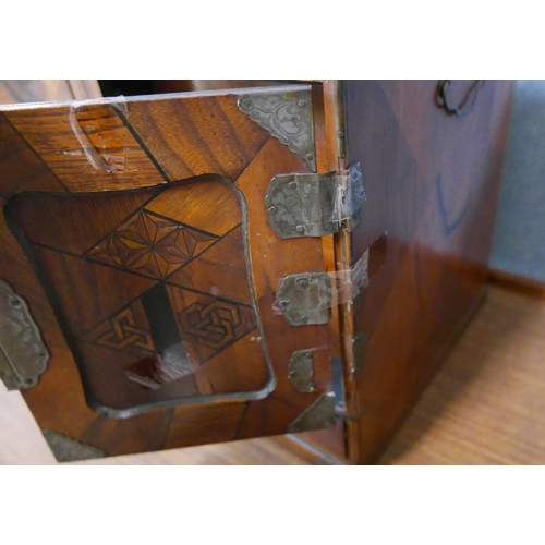 287 - A Japanese inlaid wooden table top kodansu cabinet