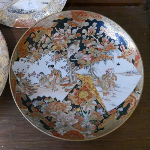 293 - Three Japanese Satsuma porcelain dishes