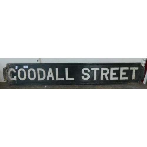 305 - A cast iron Goodall Street sign