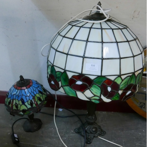 316 - Two Tiffany style table lamps