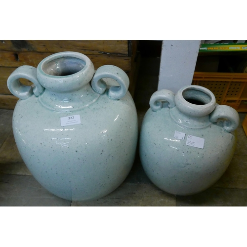 322 - Two pairs of pottery vases