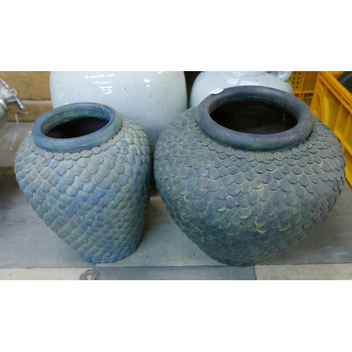 322 - Two pairs of pottery vases