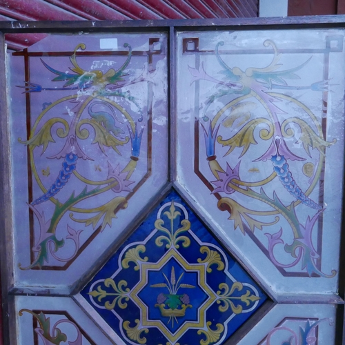 324 - Two Victorian glazed and etched panels