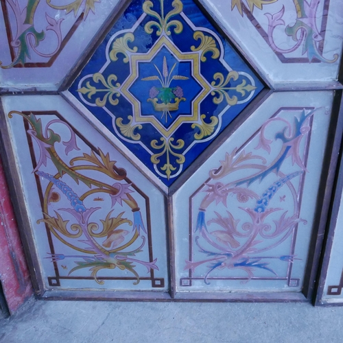 324 - Two Victorian glazed and etched panels