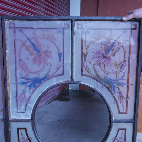 324 - Two Victorian glazed and etched panels