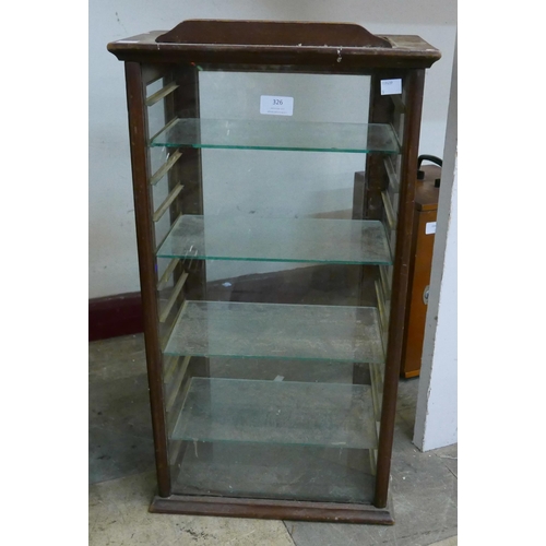 326 - An early 20th Century glazed oak table top display cabinet