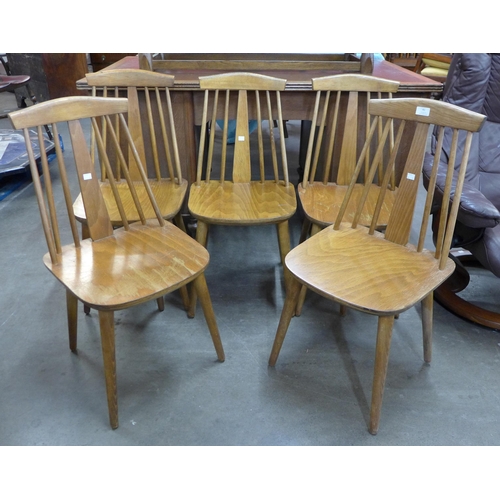 41 - A set of five Scandinavian beech kitchen chairs