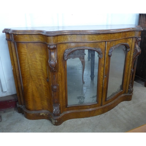 78 - A Victorian walnut serpentine credenza