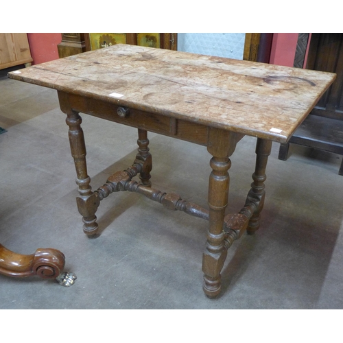 84 - A 19 Century Dutch oak single drawer side table