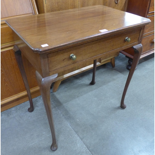 87 - A George III style mahogany single drawer side table