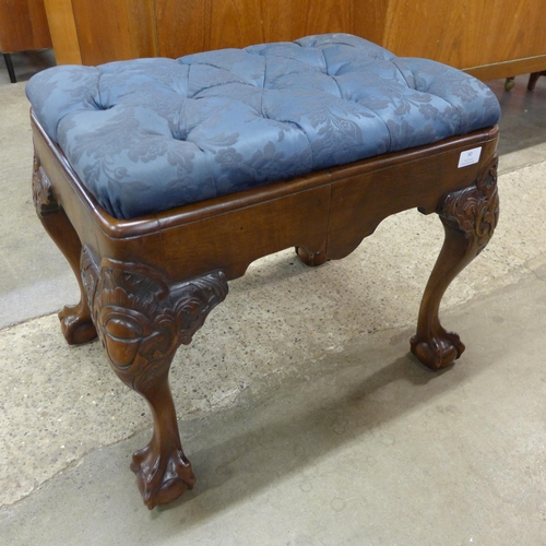 90 - A George I style carved mahogany stool