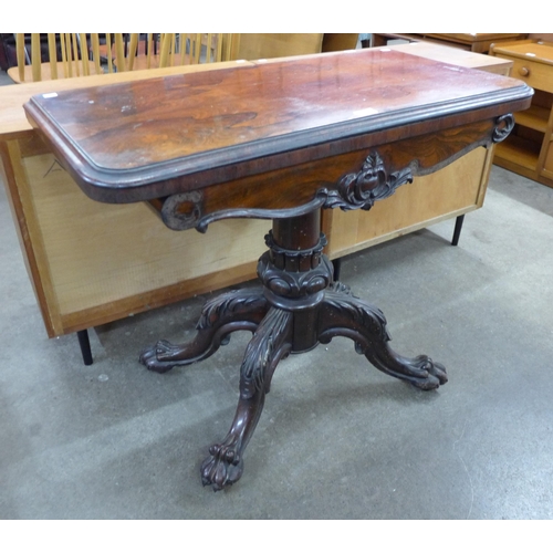 97 - A George IV rosewood D-shaped fold over games table