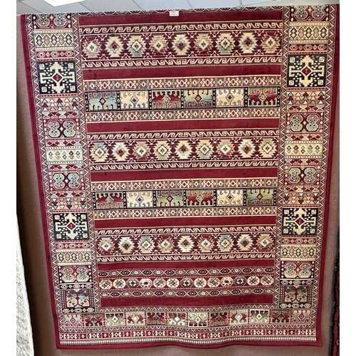 1586 - A rich red ground Kashan rug with bespoke all-over design (170cm x 120cm)