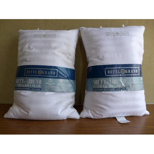 3001 - Two Hotel Grand Down Roll Jumbo Pillows (306-292) * This lot is subject to VAT