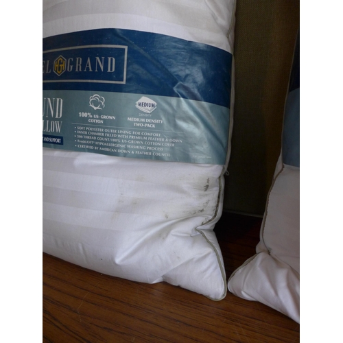 3001 - Two Hotel Grand Down Roll Jumbo Pillows (306-292) * This lot is subject to VAT