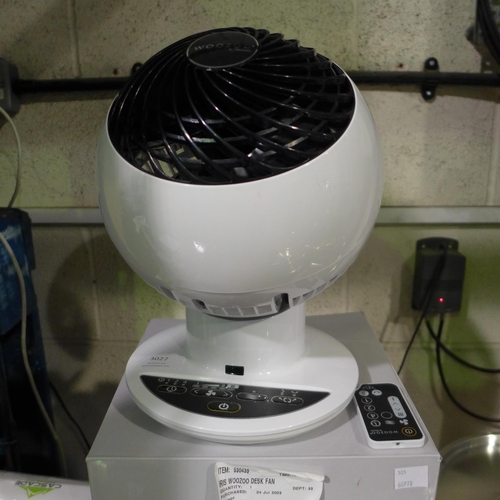 3027 - Iris Woozoo White  Desk Fan  With Remote  (305-31)    * This lot is subject to vat