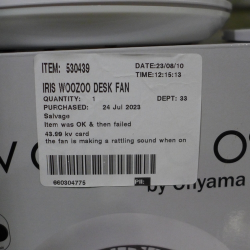 3027 - Iris Woozoo White  Desk Fan  With Remote  (305-31)    * This lot is subject to vat