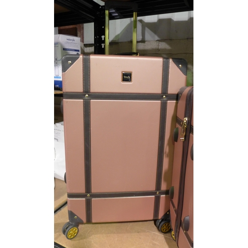 3040 - Rock Vintage Pink Three Piece Luggage Set, original RRP £183.33 + VAT  (305-86)    * This lot is sub... 