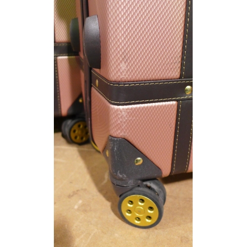 3040 - Rock Vintage Pink Three Piece Luggage Set, original RRP £183.33 + VAT  (305-86)    * This lot is sub... 