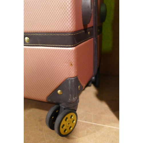 3040 - Rock Vintage Pink Three Piece Luggage Set, original RRP £183.33 + VAT  (305-86)    * This lot is sub... 