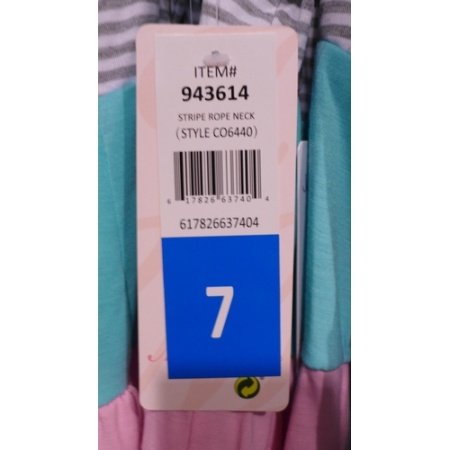 3043 - Seven girl's Jona Michelle multicoloured summer dresses - size 7 * This lot is subject to VAT