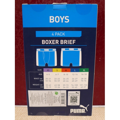 3055 - Eleven packs of boy's Puma boxer shorts - mixed colours - UK Size XS (4-5) * This lot is subject to ... 