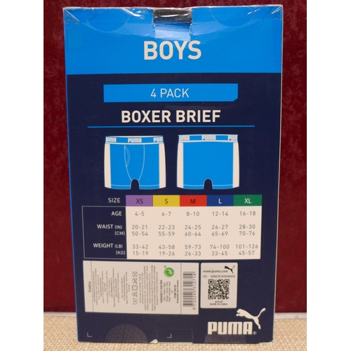 3055 - Eleven packs of boy's Puma boxer shorts - mixed colours - UK Size XS (4-5) * This lot is subject to ... 