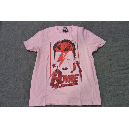 3066 - Quantity of women's Rock & Roll themed T-shirts inc. The Rolling Stones and David Bowie - various si... 