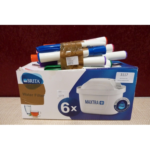 3117 - Helix Whiteboard Markers and Pack of Brita Maxtra+ Filters  (305-17,33)    * This lot is subject to ... 